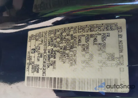 2004 Nissan Xterra Xe из США, поврежденный, VIN 5N1ED28T04C656686